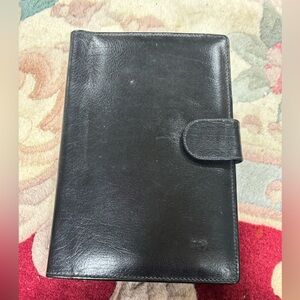 Black Leather Check Book Holder